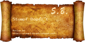 Stumpf Bogát névjegykártya